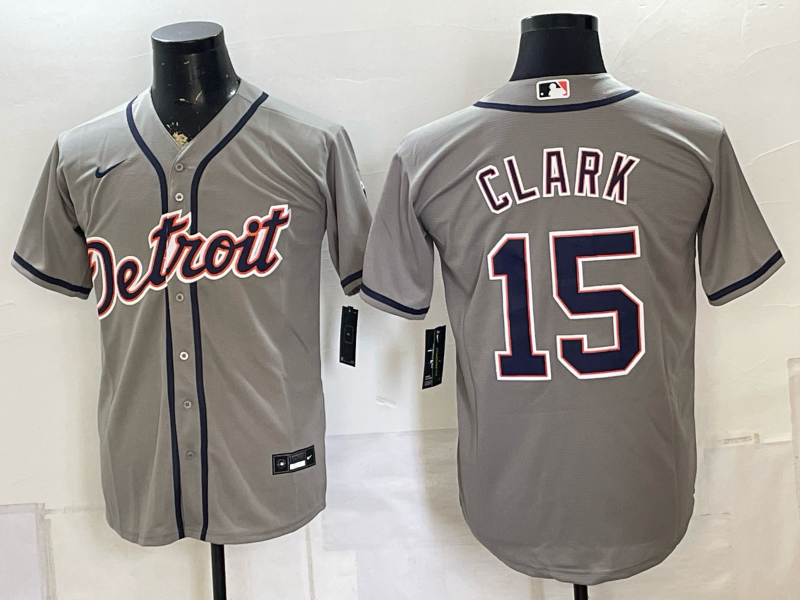 Men Detroit Tigers #15 Clark grey Nike 2026 MLB Jersey 080804->los angeles dodgers->MLB Jersey
